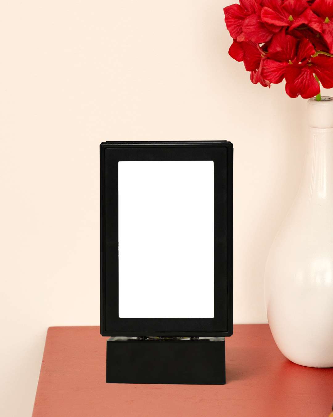 MDF Rotating / Still Photo LED Lamp | Milky and Black