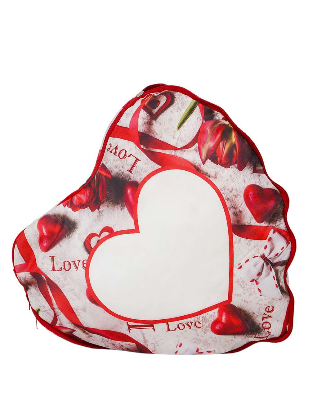 Love Heart Shaped Pillow – Personalized with your photo or text | Red