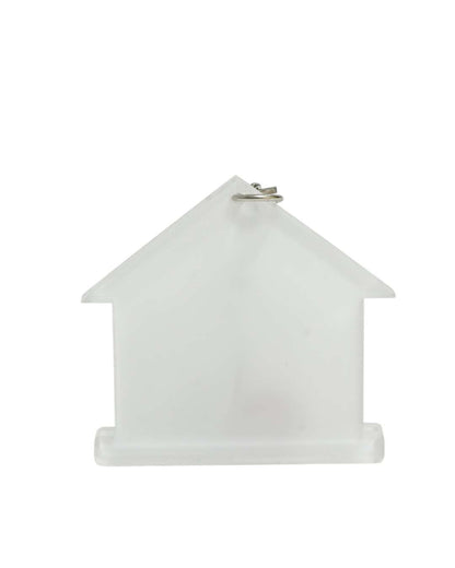Home Shape Key Chain | White