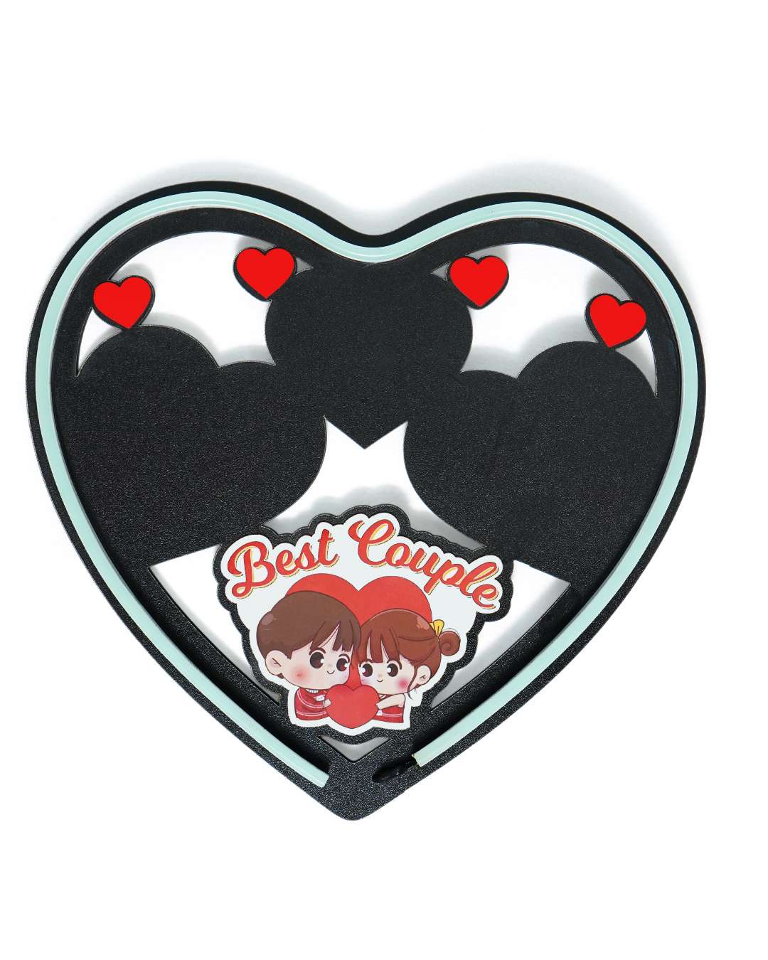 Best Collage Couple LED Photo Frame Heart Shape | White