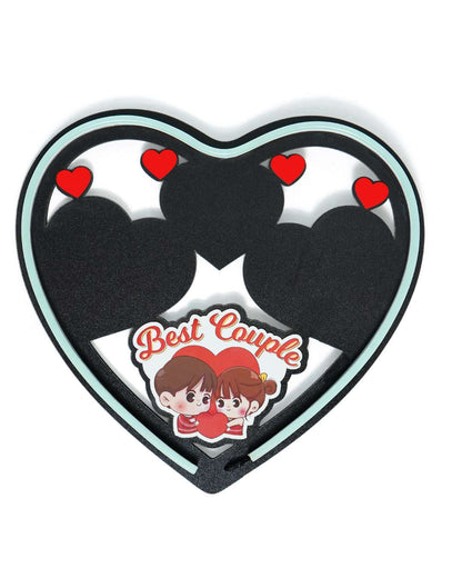 Best Collage Couple LED Photo Frame Heart Shape | White