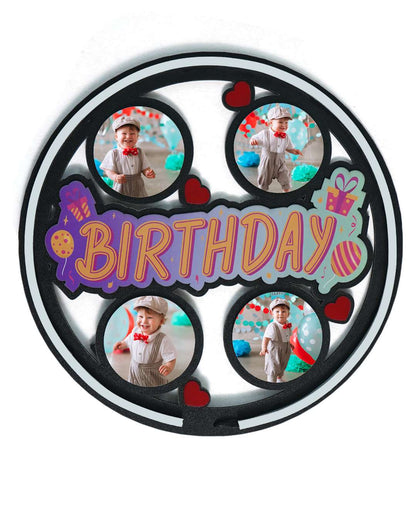 Birthday Wall Hanging Light Frame with 4 Pictures   | Multi