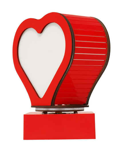 LED MDF Rotating Lamp Heart Shape Photo Lamp  | Red