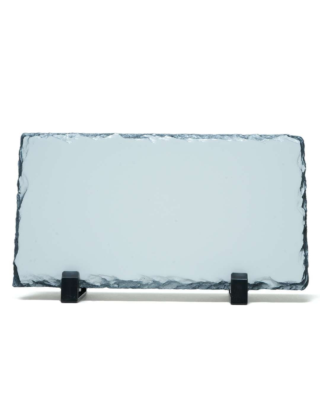 Customized Blank Slate Rock Set with Display Stand  | White