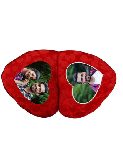 Single Heart Shaped Pillow – Personalized with your photo or text  | Red