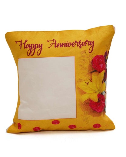 Happy Anniversary Square Shaped Pillow – Personalized with your photo or text | Multi