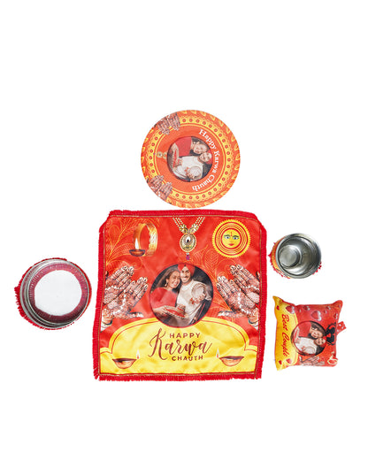 Karwachauth Pooja Thali Set  - Gift for Married Ladies, Wife, Mother, Mother-in-Law, Sister, Sister-in-Law, Bhabhi & to be bride