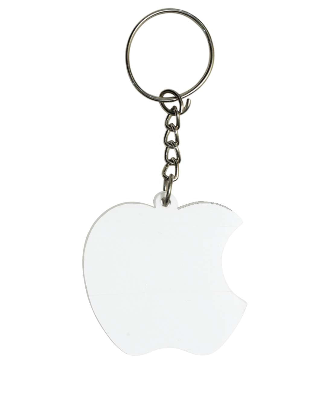 Apple Shape Key Chain  | White