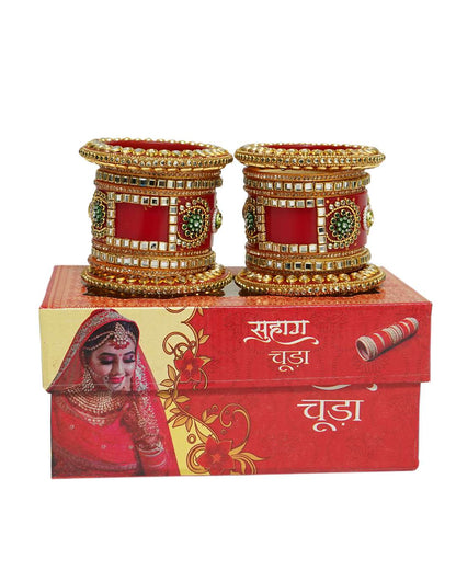 Suhag Chura Set  - Gift for Married Ladies, Wife, Mother, Mother-in-Law, Sister, Sister-in-Law, Bhabhi & to be bride | Red
