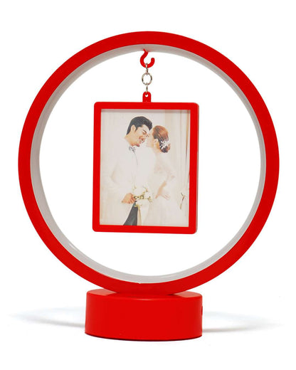 LED MDF Rotating Lamp Round & Rectangle Shape Photo Lamp   | Red