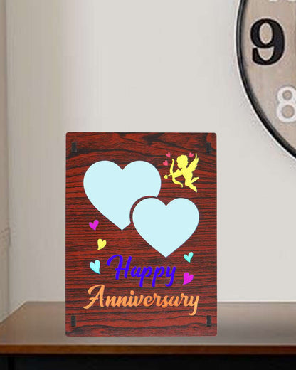 Happy Anniversary Light Frame with two Pictures -  | Brown