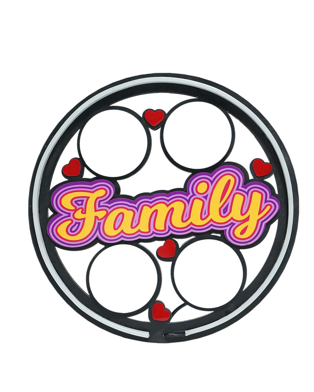 Family Wall Hanging Light Frame with 4 Pictures   | Multi