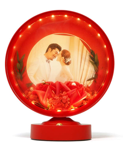 LED MDF Rotating Lamp Round Shape Photo Lamp | Red