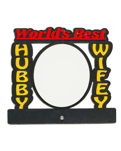 World's Best Hubby Wifey – Sublimation Photo Frame  | Red Black Yellow