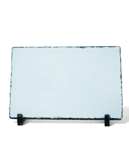 Customized Blank Slate Rock Set with Display Stand  | White