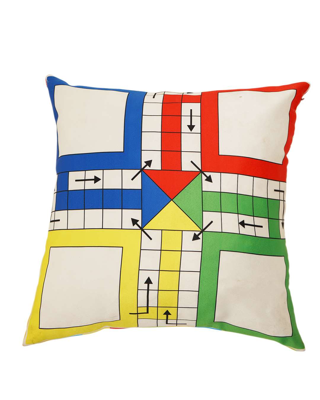 Ludo and Snake Ladder Multicolor Custom Square Cushion – Personalizer text | Multi colour