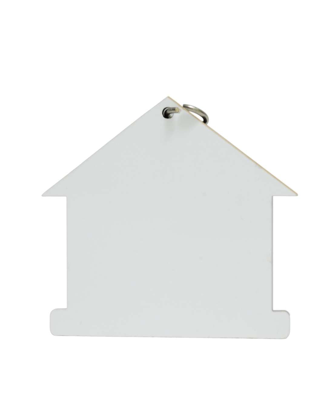 Home Shape Key Chain  | White
