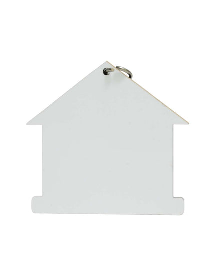 Home Shape Key Chain  | White