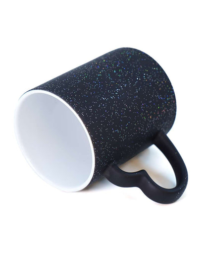 Glitter Magic Heart Shaped Mug  | Black