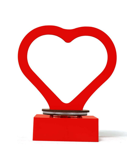 LED MDF Rotating Lamp Heart Shape Photo Lamp  | Red