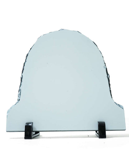Customized Blank Rock Slate Set with Display Stand   | White