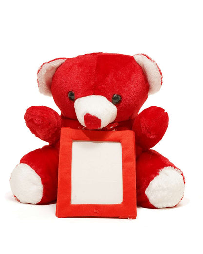 Teddy Bear Rectangle Shaped Pillow – Personalized with your photo or text  | Red