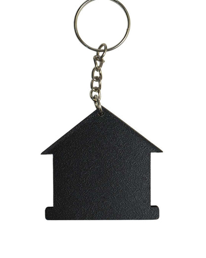 Home Shape Key Chain  | White