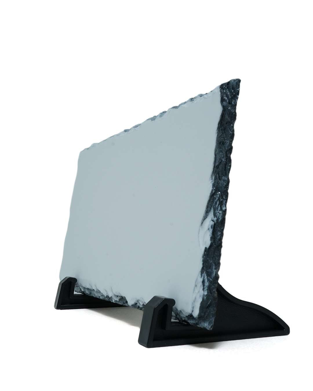 Customized Blank Slate Rock Set with Display Stand  | White