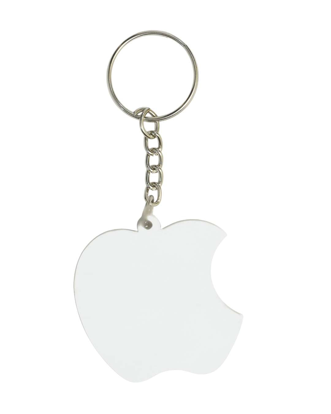 Apple Shape Polymer Key Chain  | White