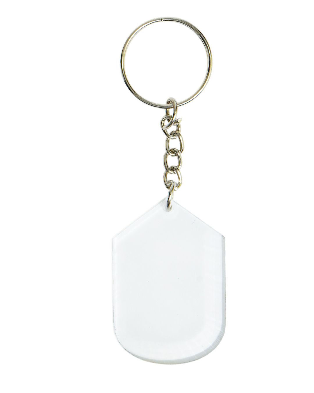Hexa Shape Polymer Key Chain  | White