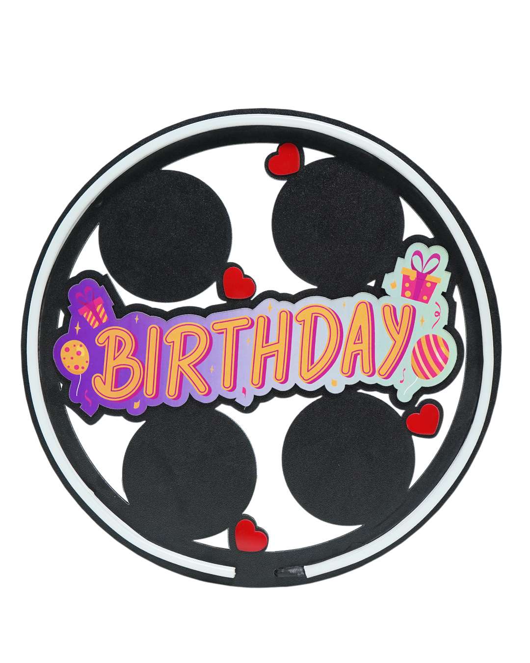 Birthday Wall Hanging Light Frame with 4 Pictures   | Multi