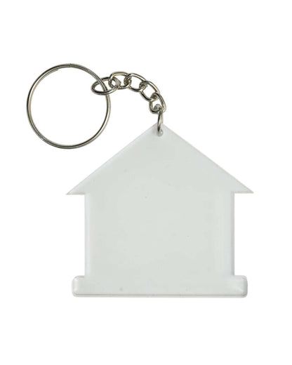 Home Shape Key Chain | White