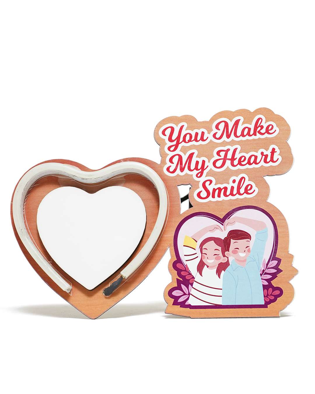 You make my HEART SMILE LED Photo Frame |  Pink