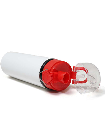 Sports Water Sipper White Bottle with Red Color Cap 750 ml | White