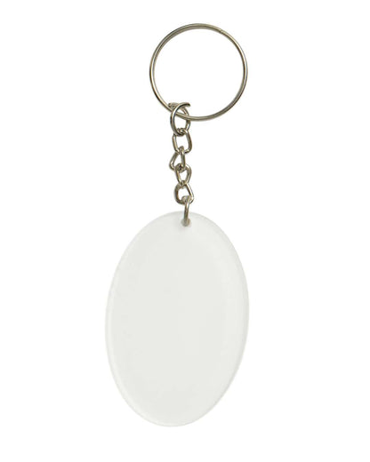 Oval Shape Acrylic Key Chain  | White