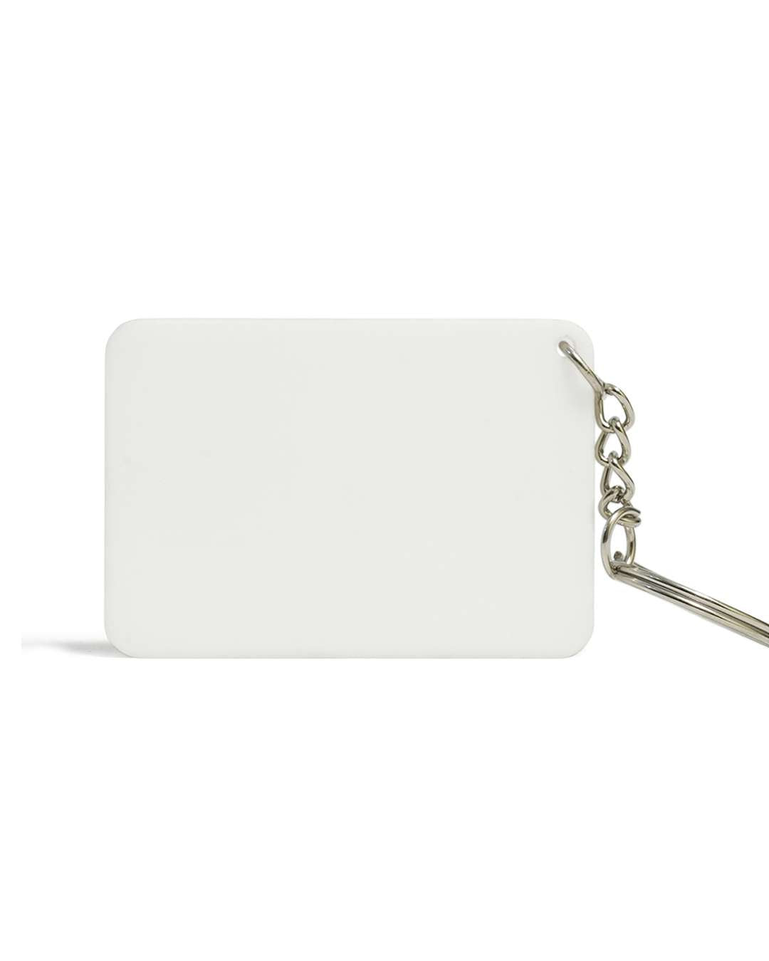 Rectangle Shape Key Chain   White