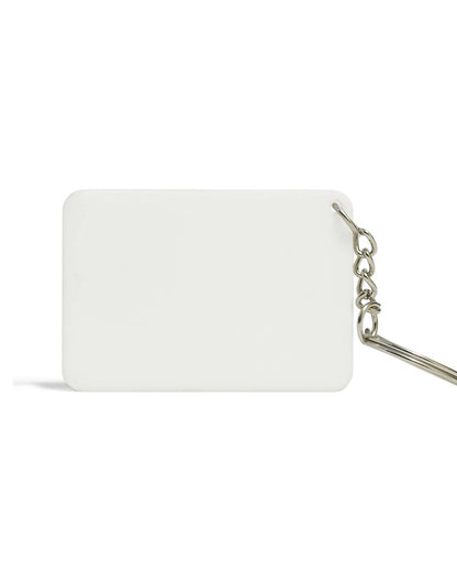 Rectangle Shape Key Chain   White