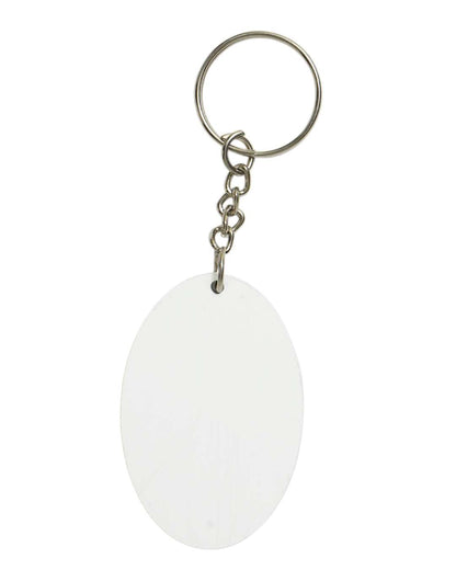 Oval Shape Polymer Key Chain | White