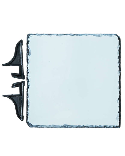 Customized Blank Rock Slate Set with Display Stand  | White