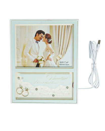 Couple Ring Design Imported LED Frame  | White
