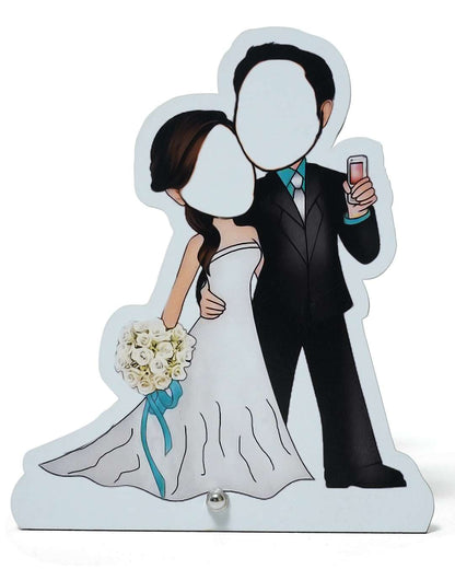 Caricature of New Married Christian Couple