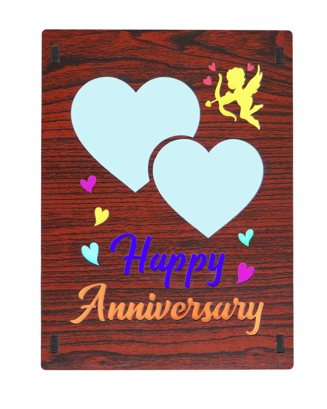 Happy Anniversary Light Frame with two Pictures -  | Brown