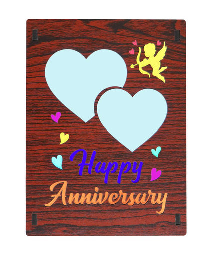 Happy Anniversary Light Frame with two Pictures -  | Brown