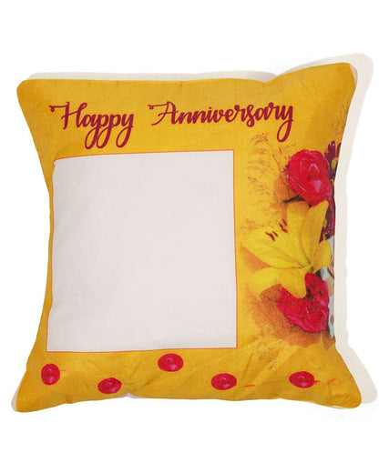 Happy Anniversary Square Shaped Pillow – Personalized with your photo or text | Multi
