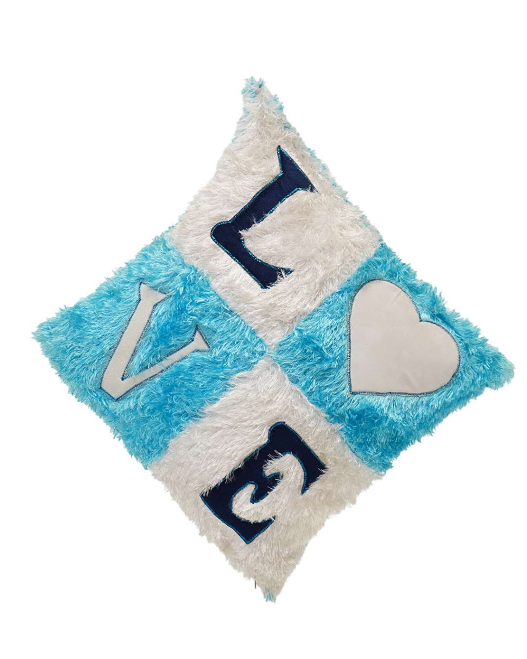 Multi Colored Heart Shaped Pillow – Personalized with your photo or text | Blue and White