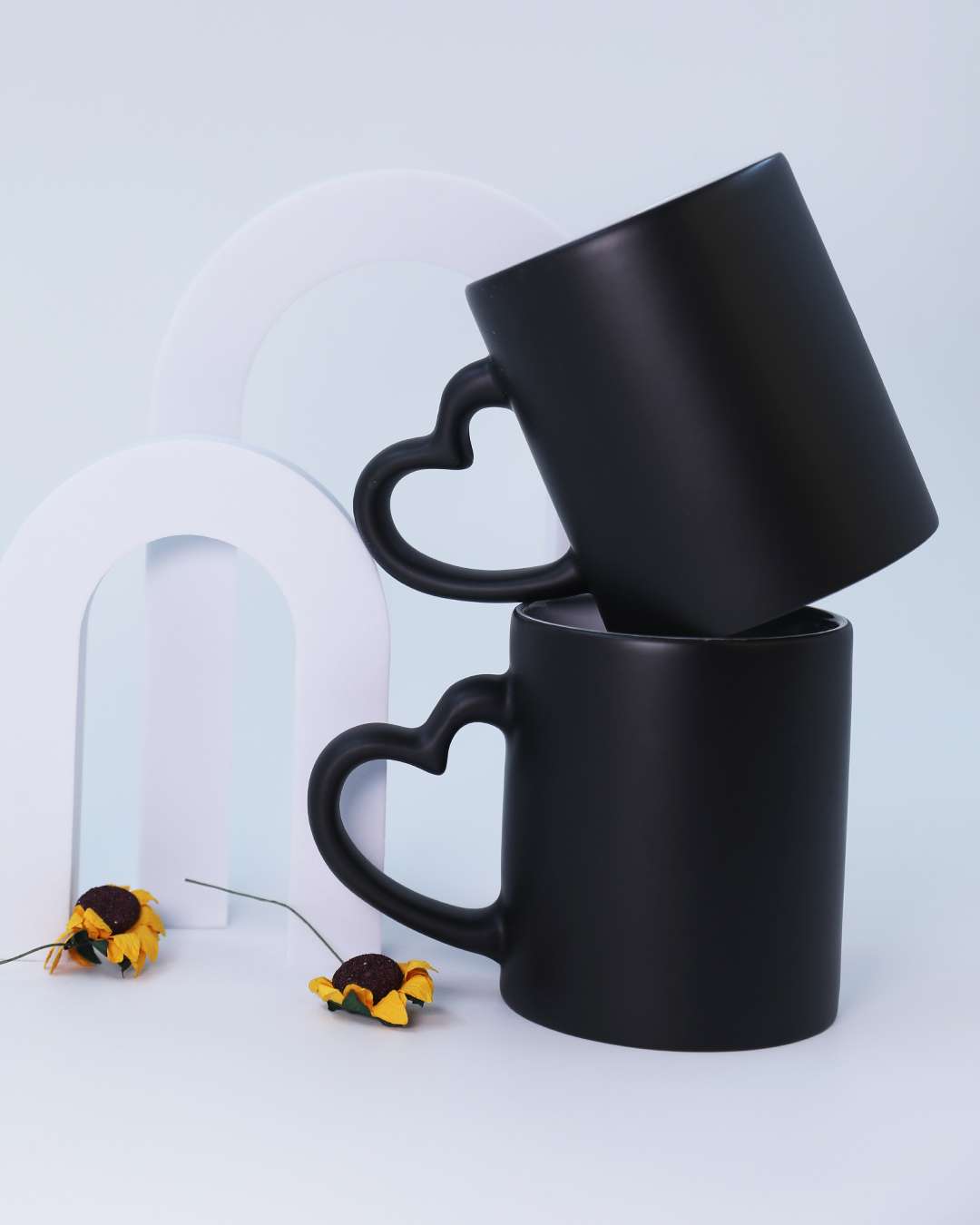 Black Mug in Heart Shape  | Black