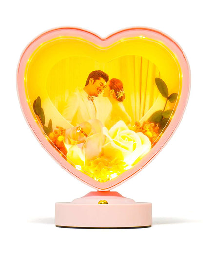 Heart Shape Magic Mirror Light Frame -  | Pink  25