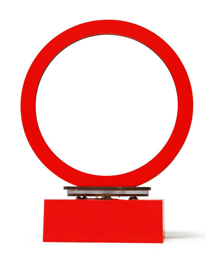 LED MDF Rotating Lamp Round Shape Photo Lamp |  Red