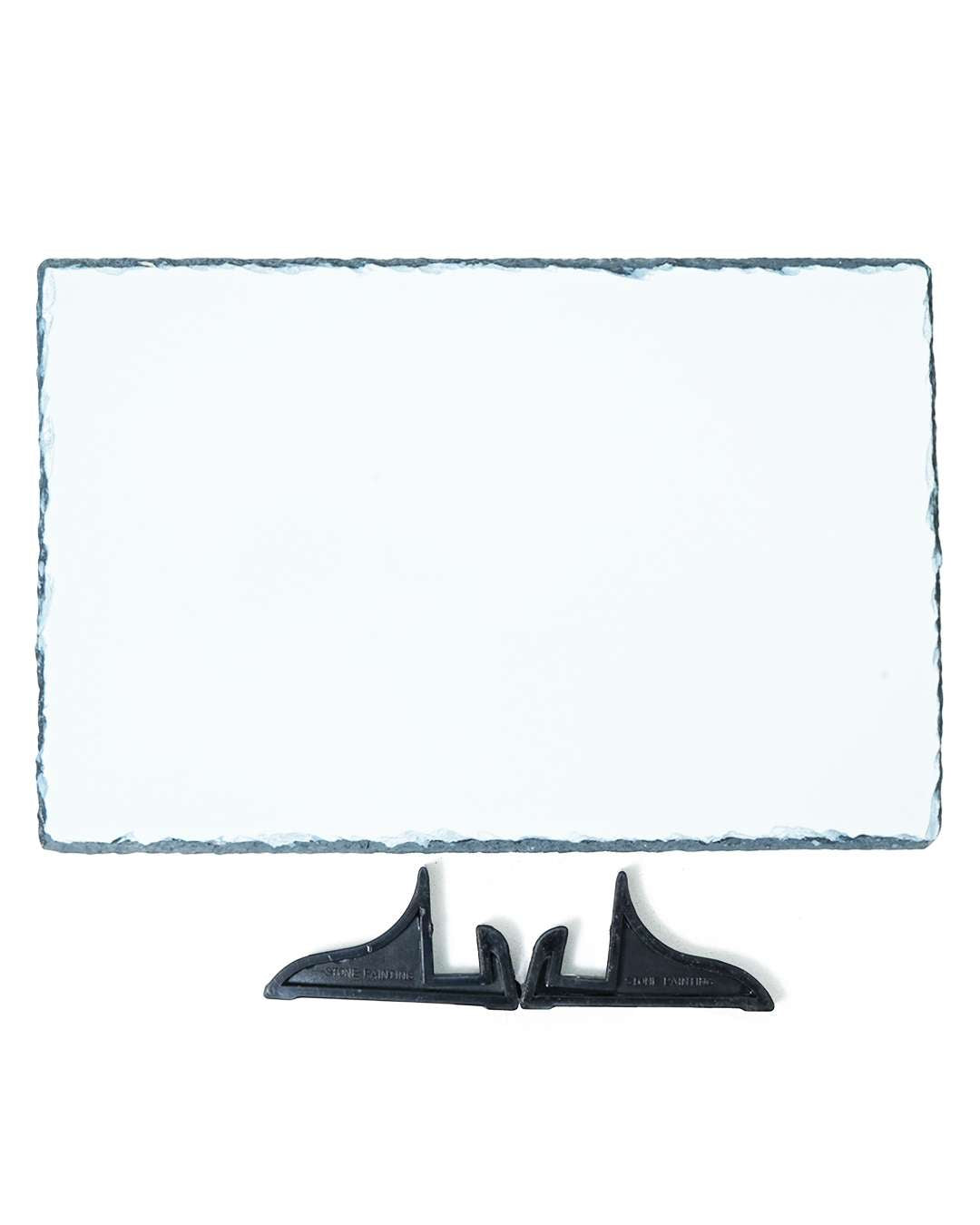 Customized Blank Slate Rock Set with Display Stand  | White