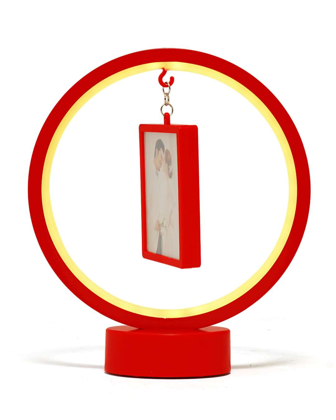 LED MDF Rotating Lamp Round & Rectangle Shape Photo Lamp   | Red
